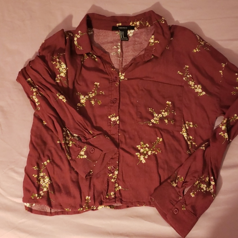 Forever 21 Crop top button down